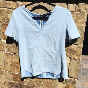 Zara Basic zipper-back blouse